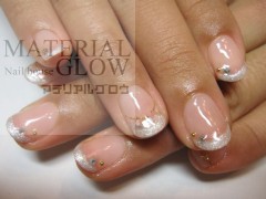 【ソフトジェルネイル】７/８　極細ラメフレンチ